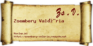 Zsembery Valéria névjegykártya